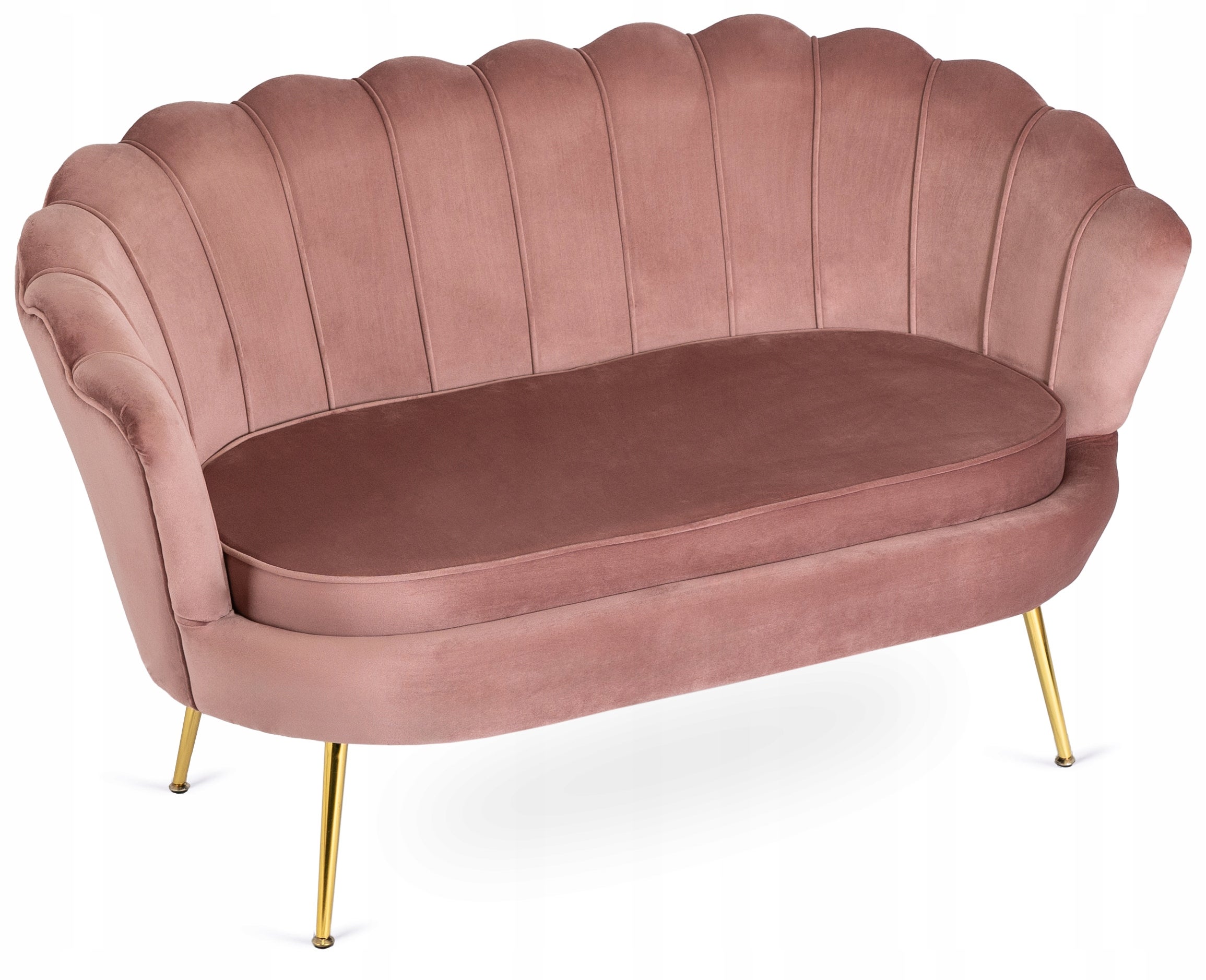 Sofa Dwuosobowa Fotel Wypoczynkowy Glamour Róż Złoty ZENDAYA