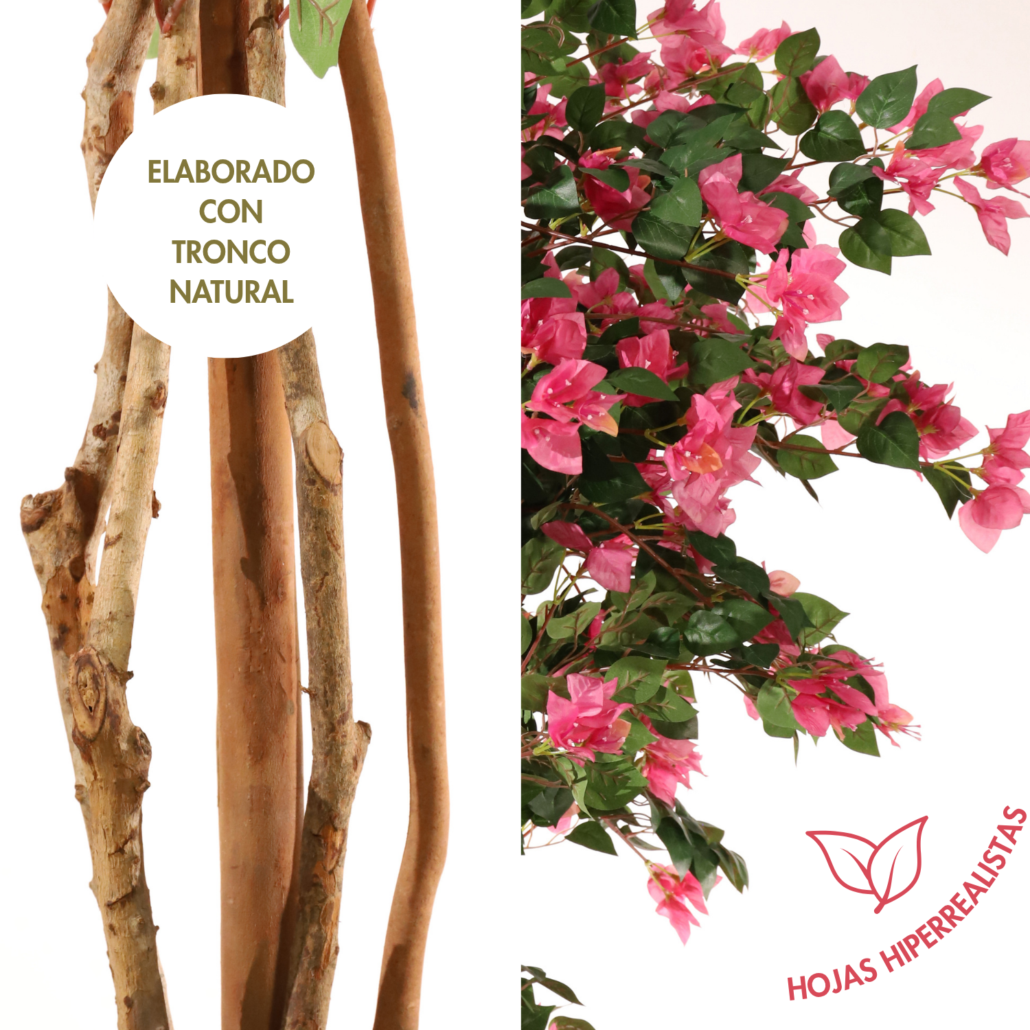 Planta artificial Árbol buganvilla 180 cm | Naturing Monde - Para interior - Tronco natural - En maceta - 4