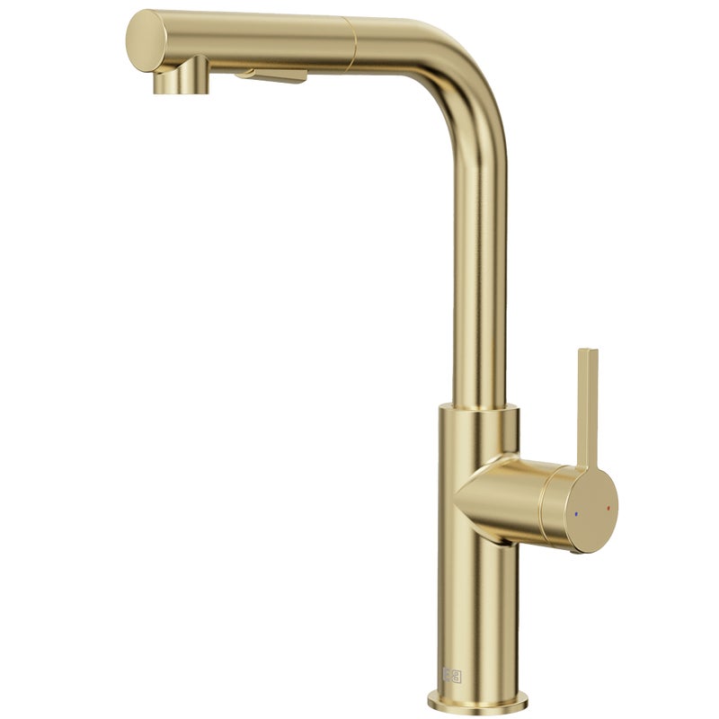 Pure II bateria zlewozmywakowa z wyciąganą wylewką szczotkowane złoto