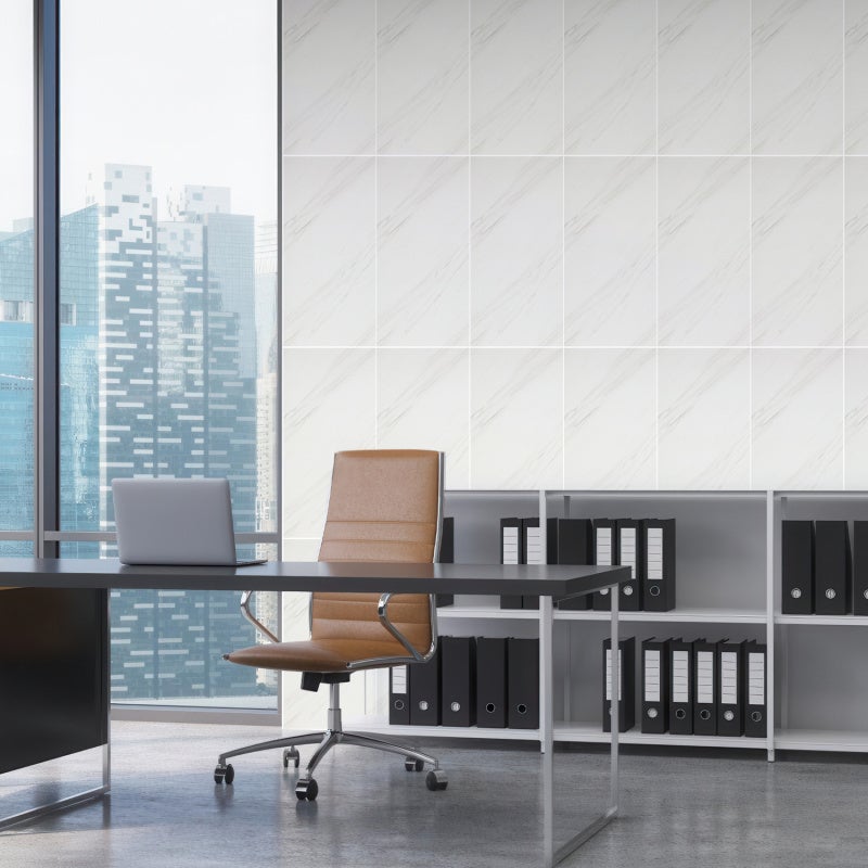 10 Pièces Autocollants pour carrelage, papier peint auto-adhésif en PET imperméable, résistant à l'huile,blanc - 7