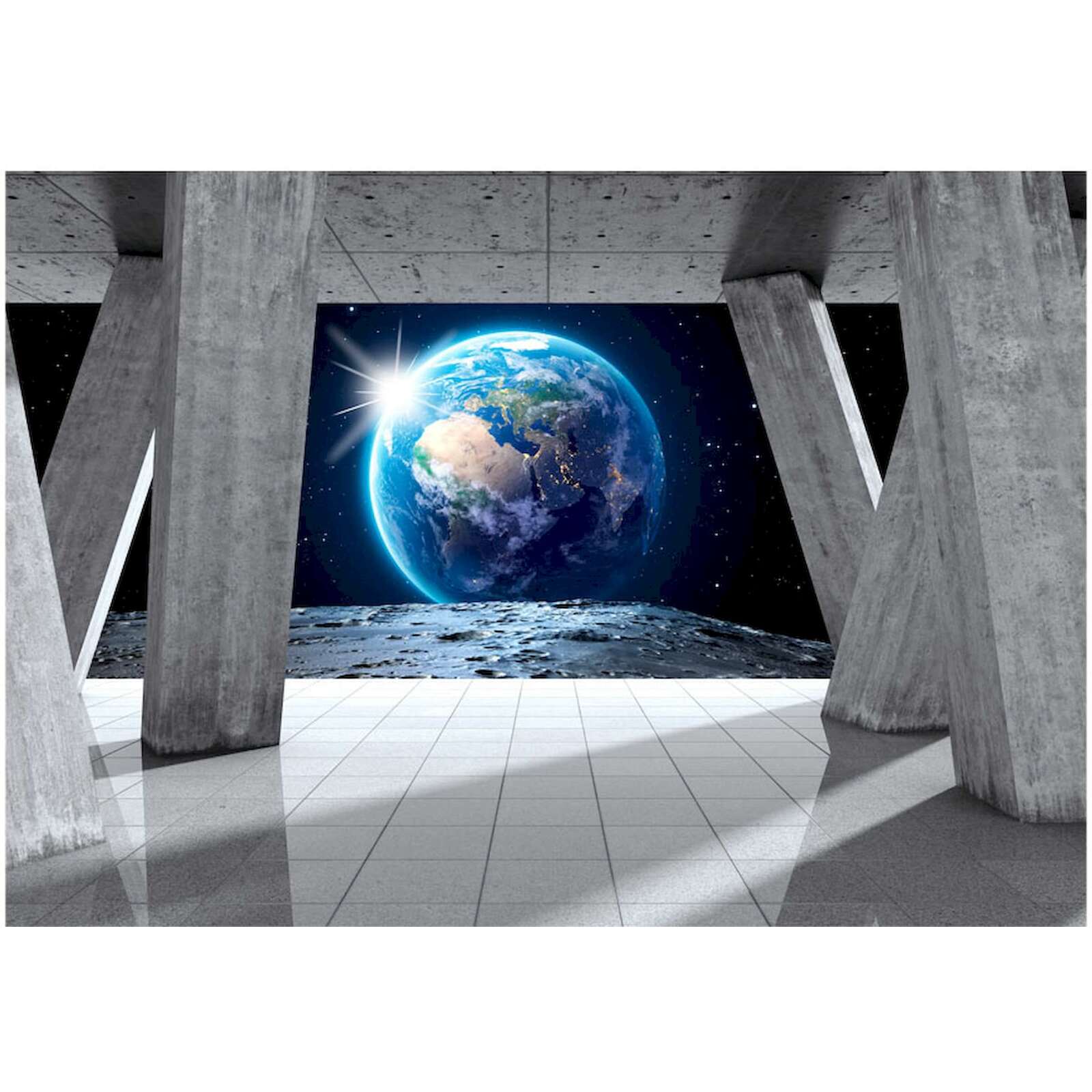 Papier peint adhésif Vue de la lune - 245 x 175 cm - 2