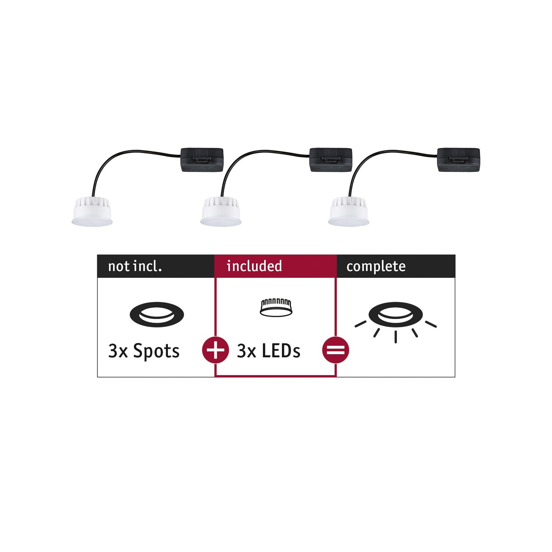 Spot encastré modulaire LED Choose Coin Kit de 3 rond 50 mm Coin 3x6W ...