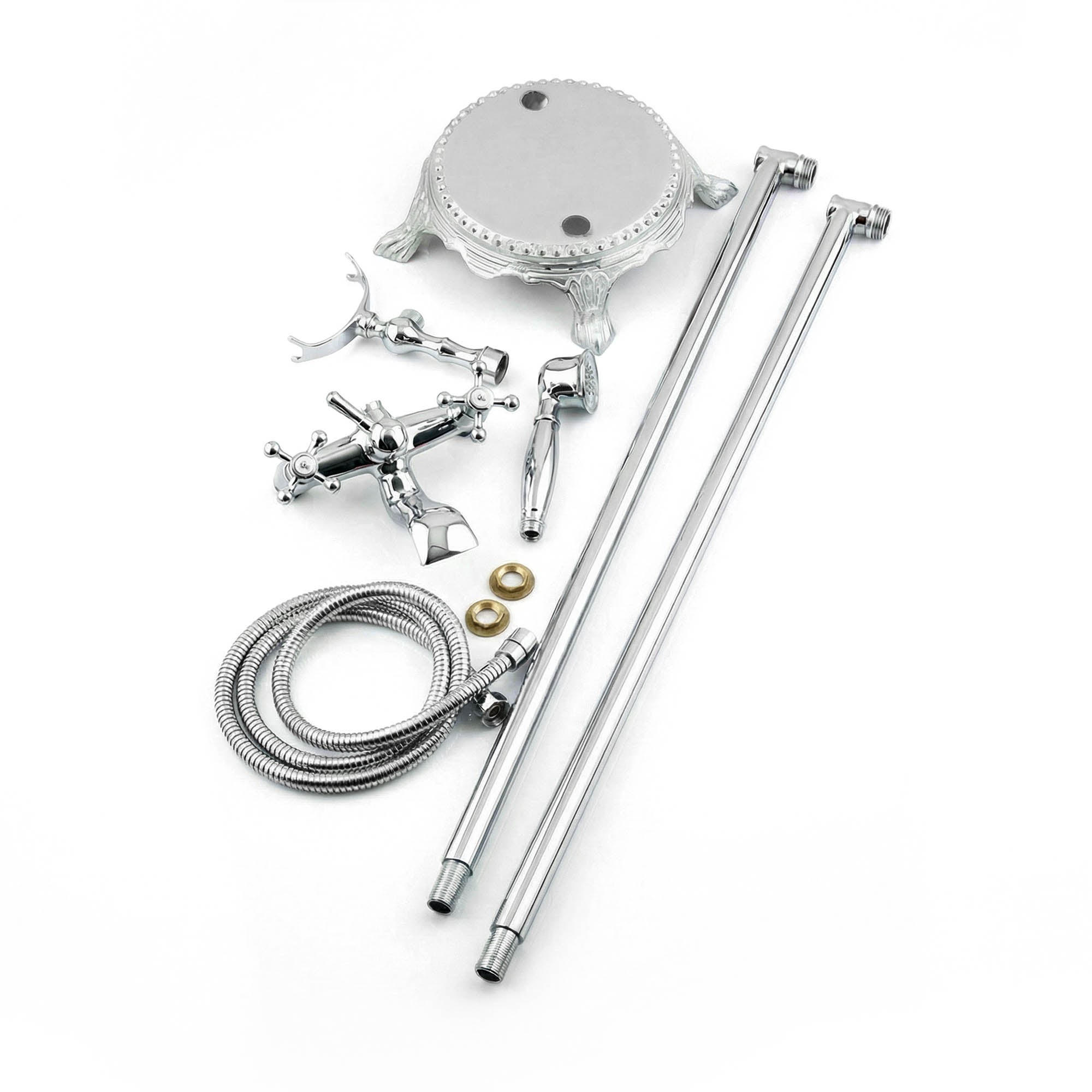 BERNSTEIN - Robinet de bain sur pied Robinet rond 1414 - Laition massif - Chrome - 3