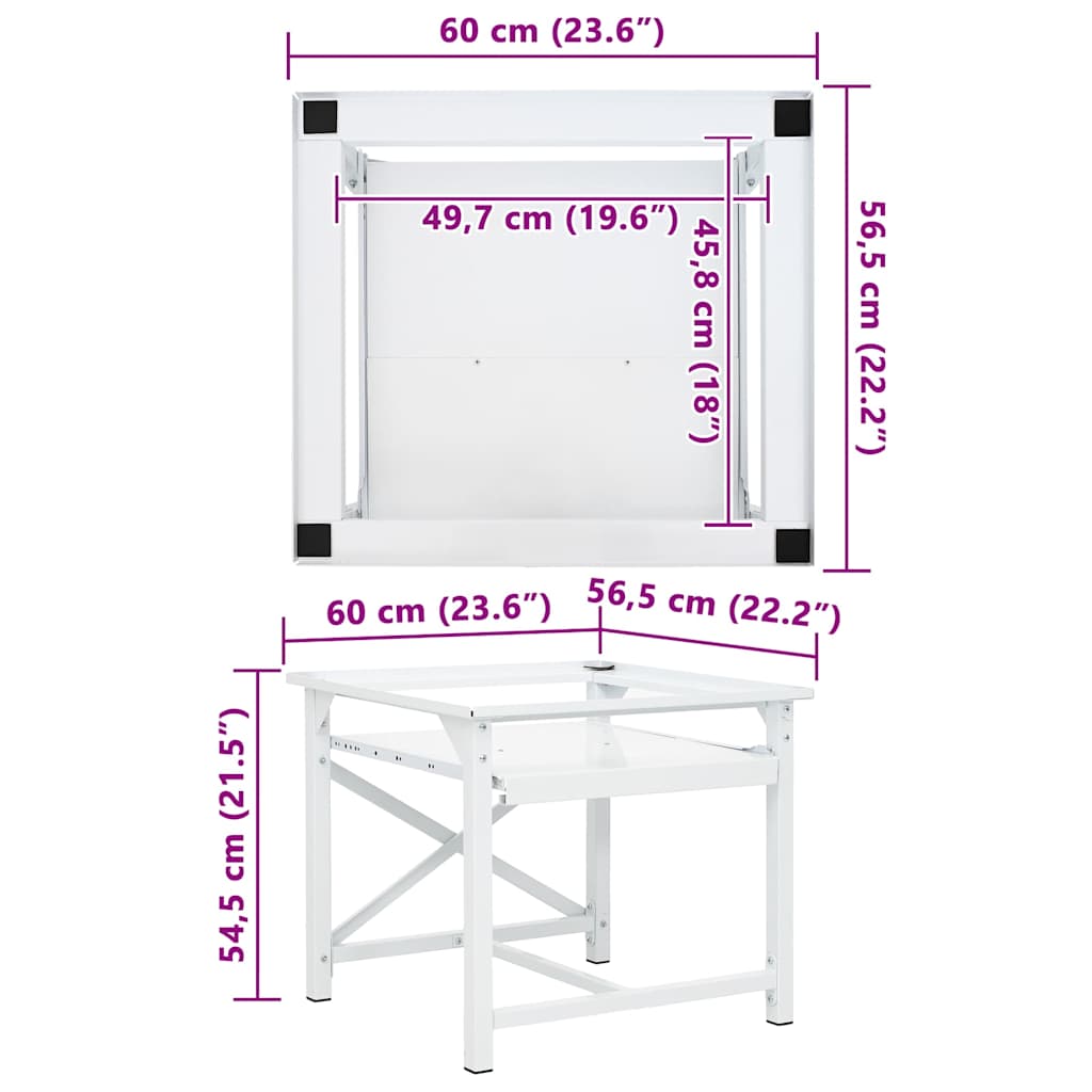 Soporte pedestal para lavadora con estante extraíble blanco – ComfortXL - 3