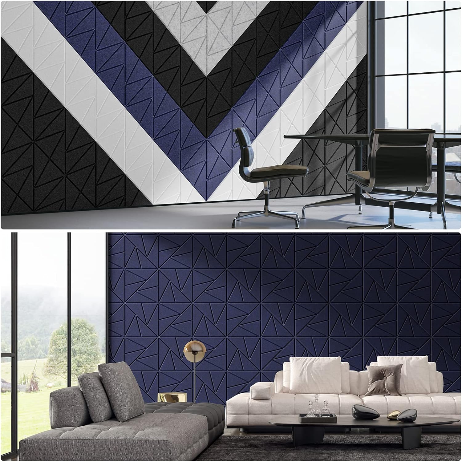 12 paneles acústicos autoadhesivos, paneles de pared insonorizados de alta densidad, panel absorbente de sonido de poliéster, 30 x 30 cm (azul oscuro) - 6