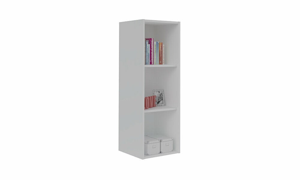 Estante madeira cor branco para 3 caixas de organização 100,5x34,4x32cm astigarraga - 6