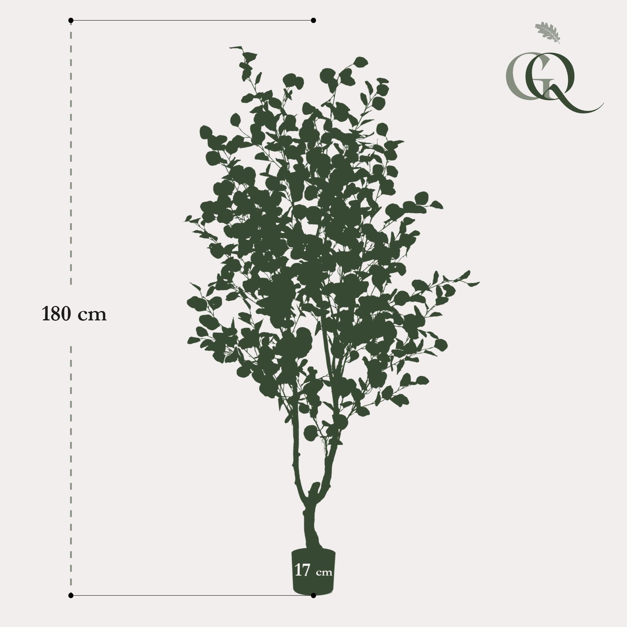 Eucalyptus artificiel 180 cm – Blauwe Gomboom élégant pour salon et bureau - 4