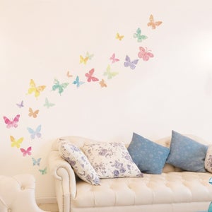 ADESIVI MURALI WALL STICKERS FARFALLE IN VOLO CASA ADESIVO MURALE FARFALLA