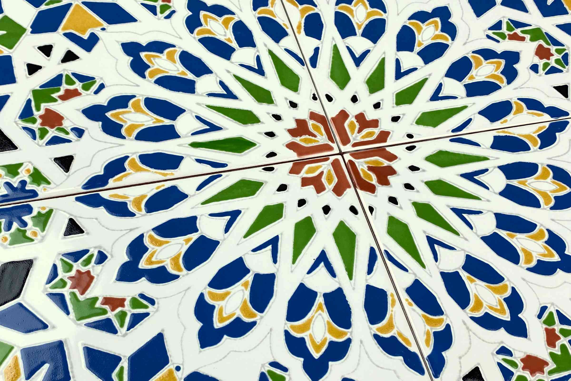 Cerames - Kenza, Carreaux Marocains En Céramique 20x20 Cm, Paquet De 12 0 48 M2 Motifs Orientaux 95056866