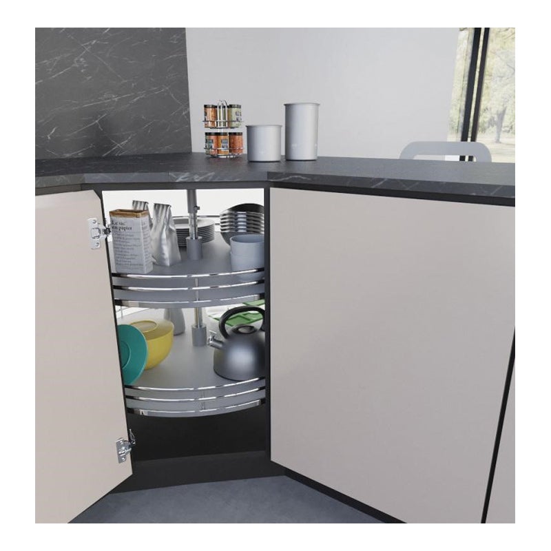 Tourniquet rond - Décor : Blanc / Fil chromé - Diamètre : 705 mm - Pour caisson : 800 x 800 mm - INOXA INDUSTRIE - 4