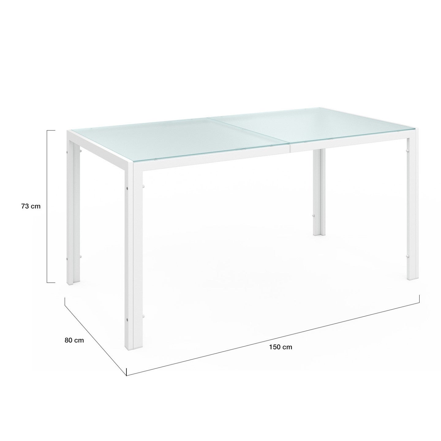 Salon de jardin MADRID table 150 CM et 6 chaises empilables blanc et beige - 5