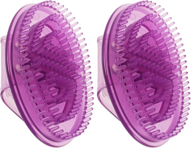 Lot de 2 brosses de massage manuelles Meridian en silicone pour massage du ventre | 15 x 10 cm | pour la relaxation des pieds, des jambes, des mains,