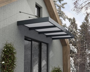 Auvent De Porte Sophia XL Palram 3000-140 X 286 Cm - Protection Solaire Et Intempéries Avec Gouttière