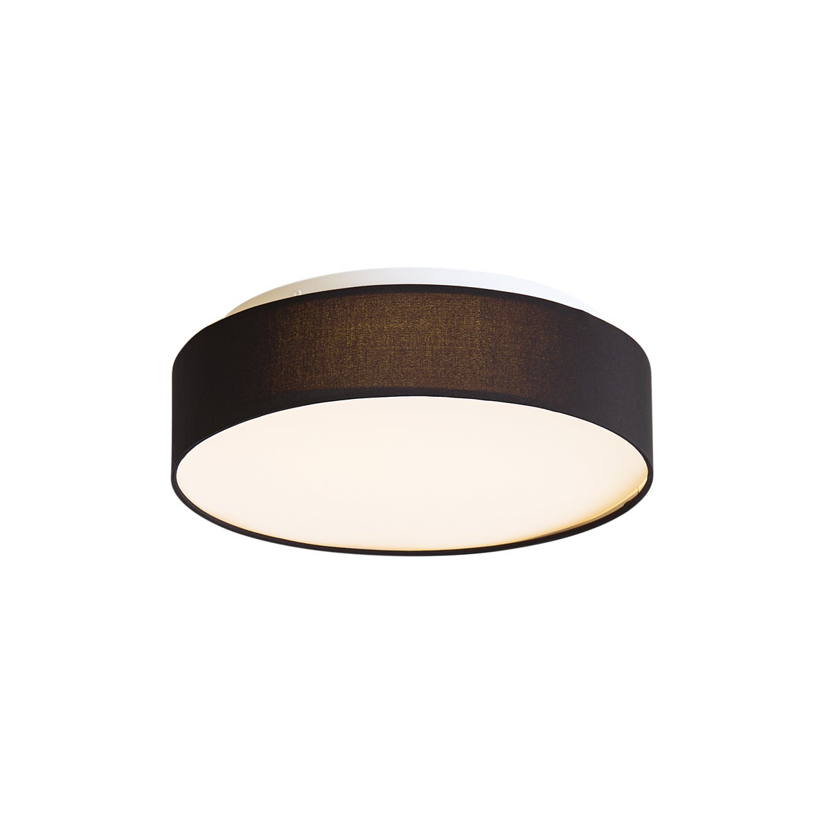 Inteligentna lampa sufitowa czarna 35 cm z LED i pilotem - Flat Drum
