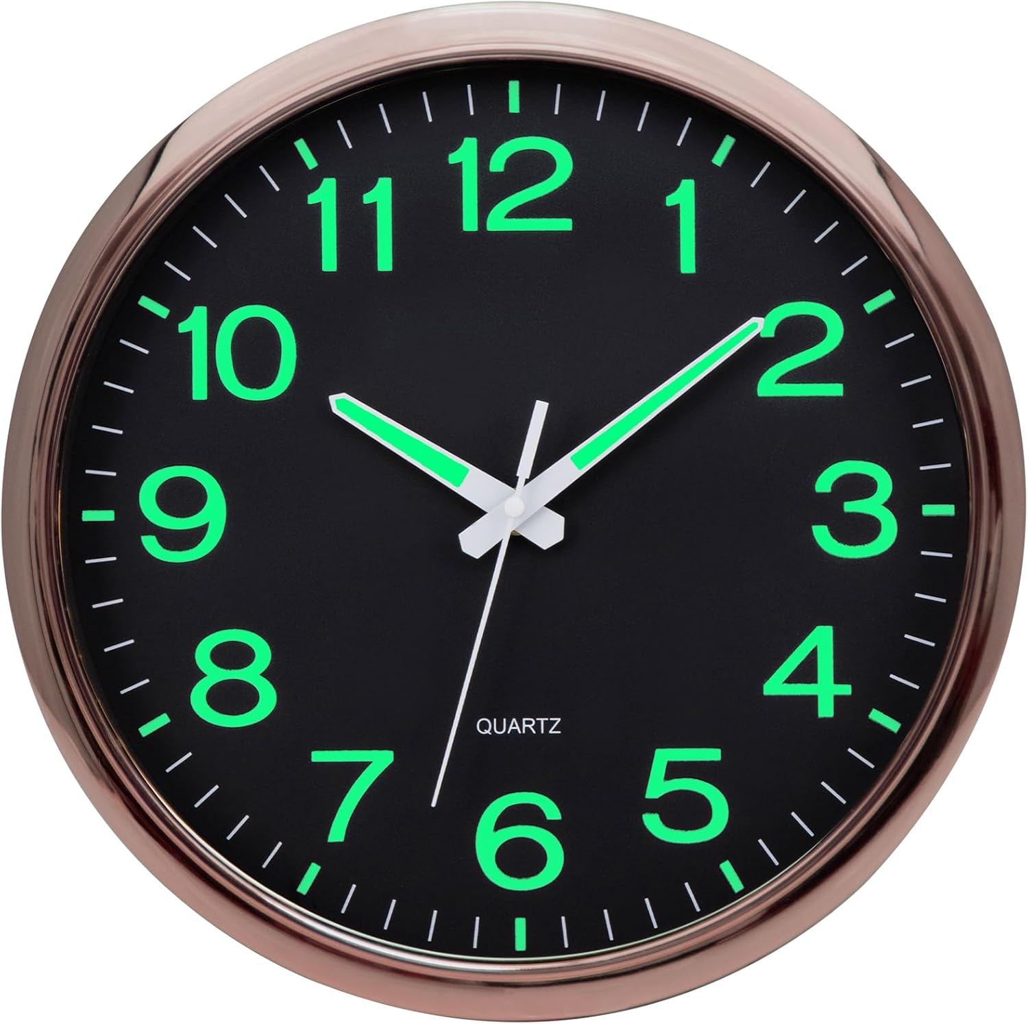 Cander Berlin ILVI - Orologio da parete silenzioso, 33 cm, in metallo e legno, senza ticchettio, grande, moderno, nero, soggiorno, cucina