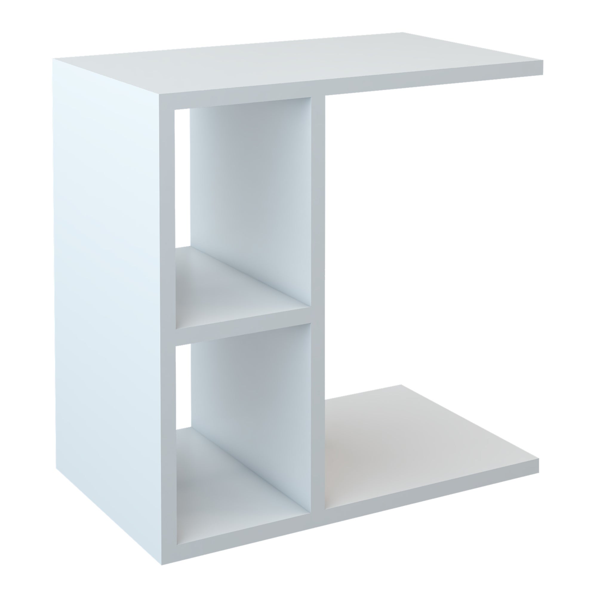 Table d'appoint rectangualire Ravnsborg avec 2 compartiments de stockage 50 x 50 x 30 cm blanc [en.casa] - 5