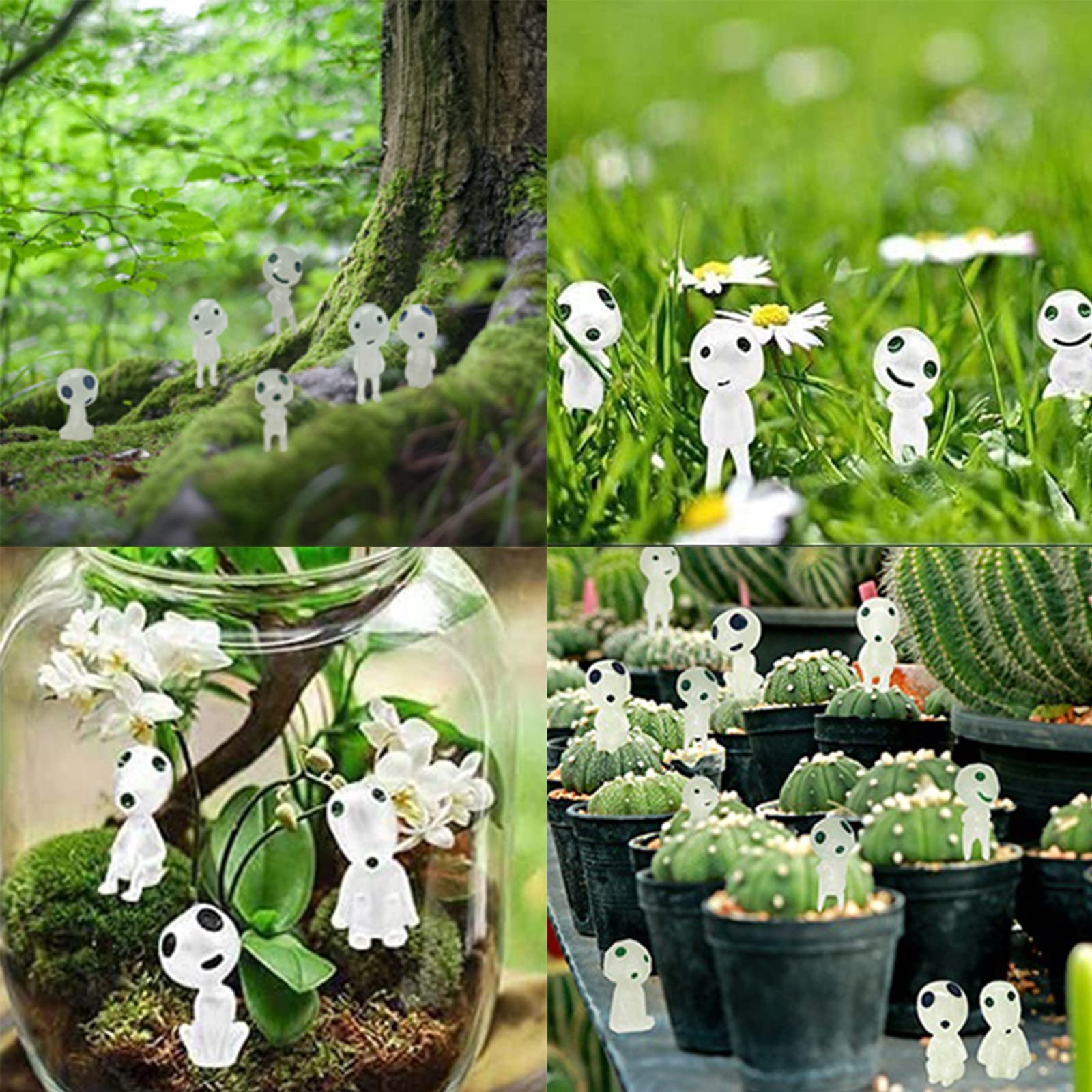 20 Pcs Glow in the Dark Arbre Elfes Alien Decor, Miniature Kit Fantôme Lumineux pour Micro Paysage Halloween Jardin Décor, Vert - 5