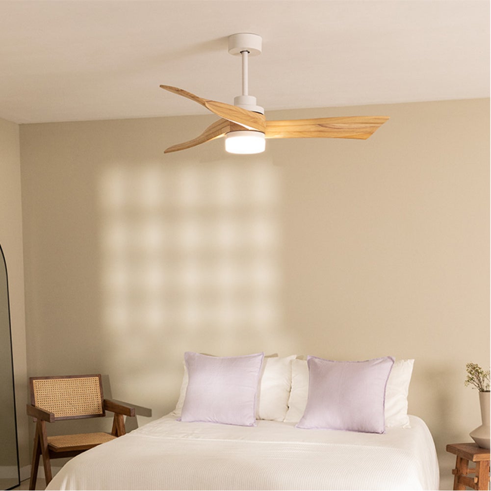 Ventilatore Da Soffitto Con Luce E WiFi - Motore DC - Pale Legno - Silenzioso