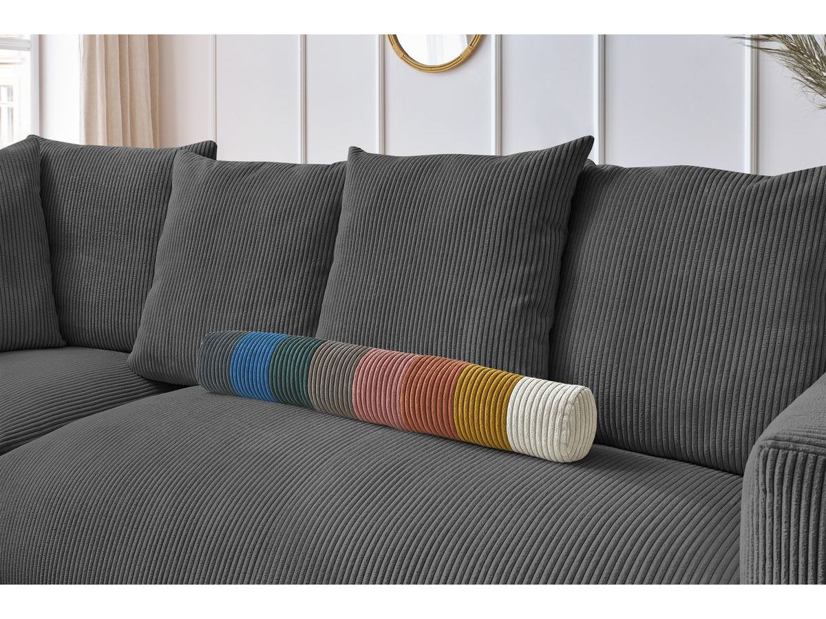 BOBOCHIC Canapé d'angle fixe modulable VOLTAIRE avec 1 chauffeuse 2 places, 1 angle et 1 chauffeuse 1 place Gris foncé Angle gauche - 6