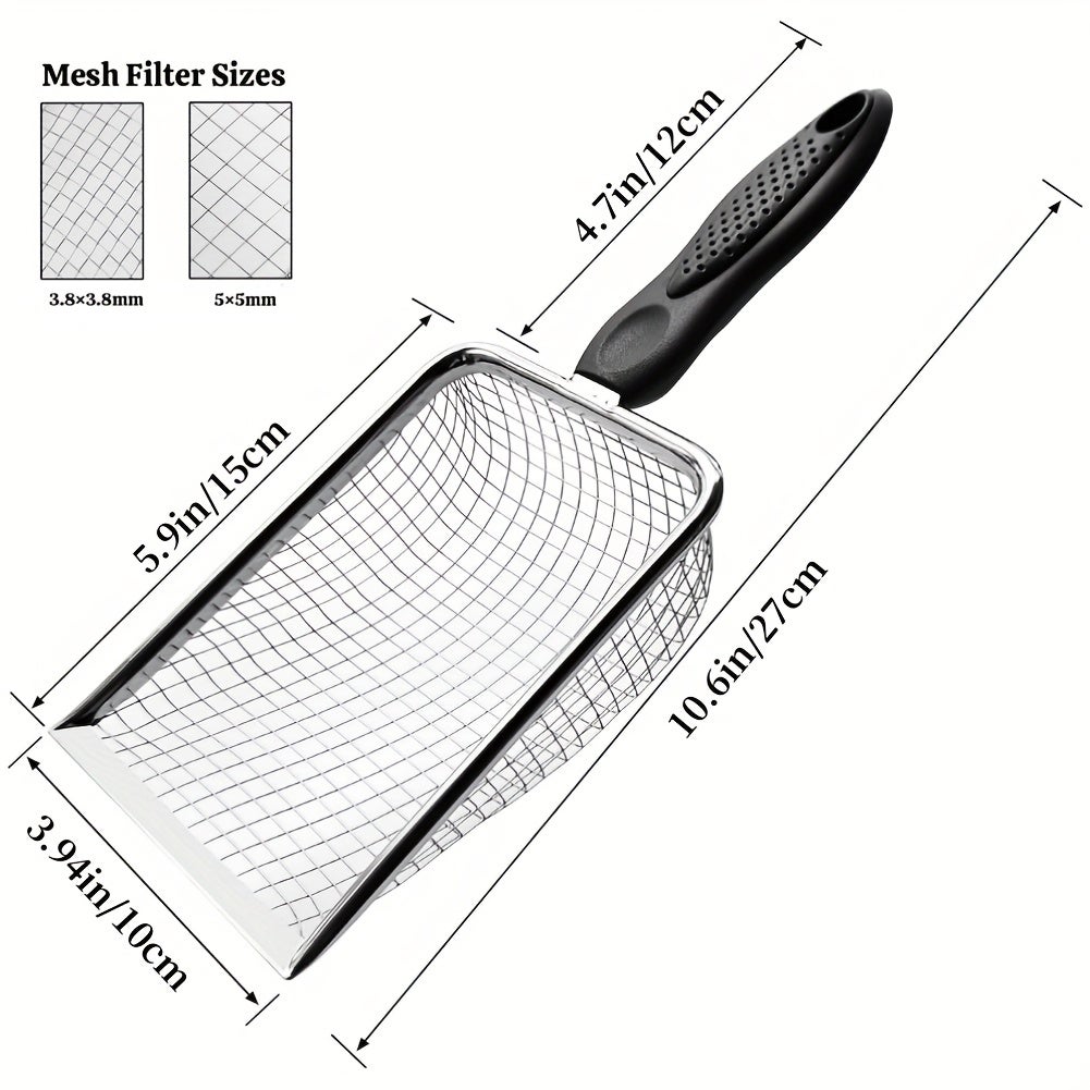 Lot de 2 tamis de jardin en métal, mailles de 3,8 mm et 5 mm, pour sable, roches, terre, feuilles et sciure - Tamis de jardinage en métal durable - 7