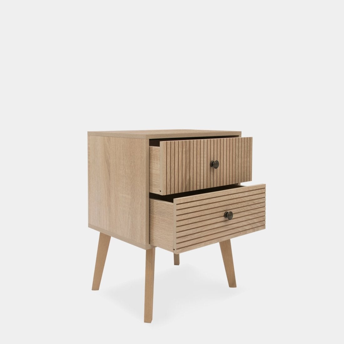 Mesita de noche 2 cajones efecto madera natural 40x50 cm - 7