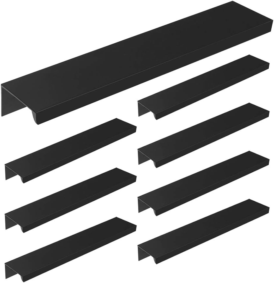 Uchwyty do szafek kuchennych, szczotkowane uchwyty do szafek łazienkowych z materiału, szafka ze stopu aluminium, zestaw 10 sztuk (długość 150 mm)