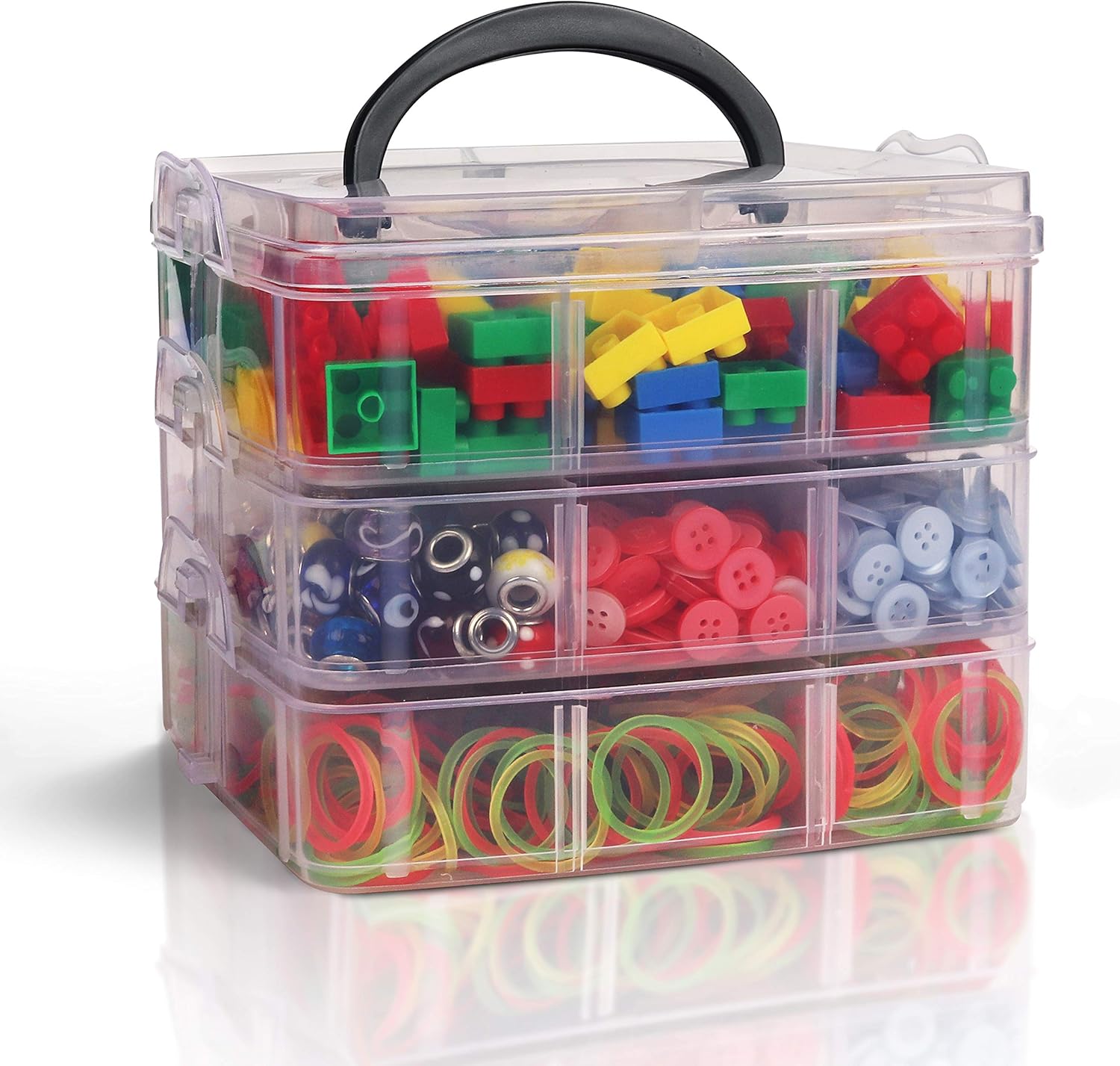 Kurtzy Boîte de Rangement pour Perles en Plastique Transparent avec Compartiments