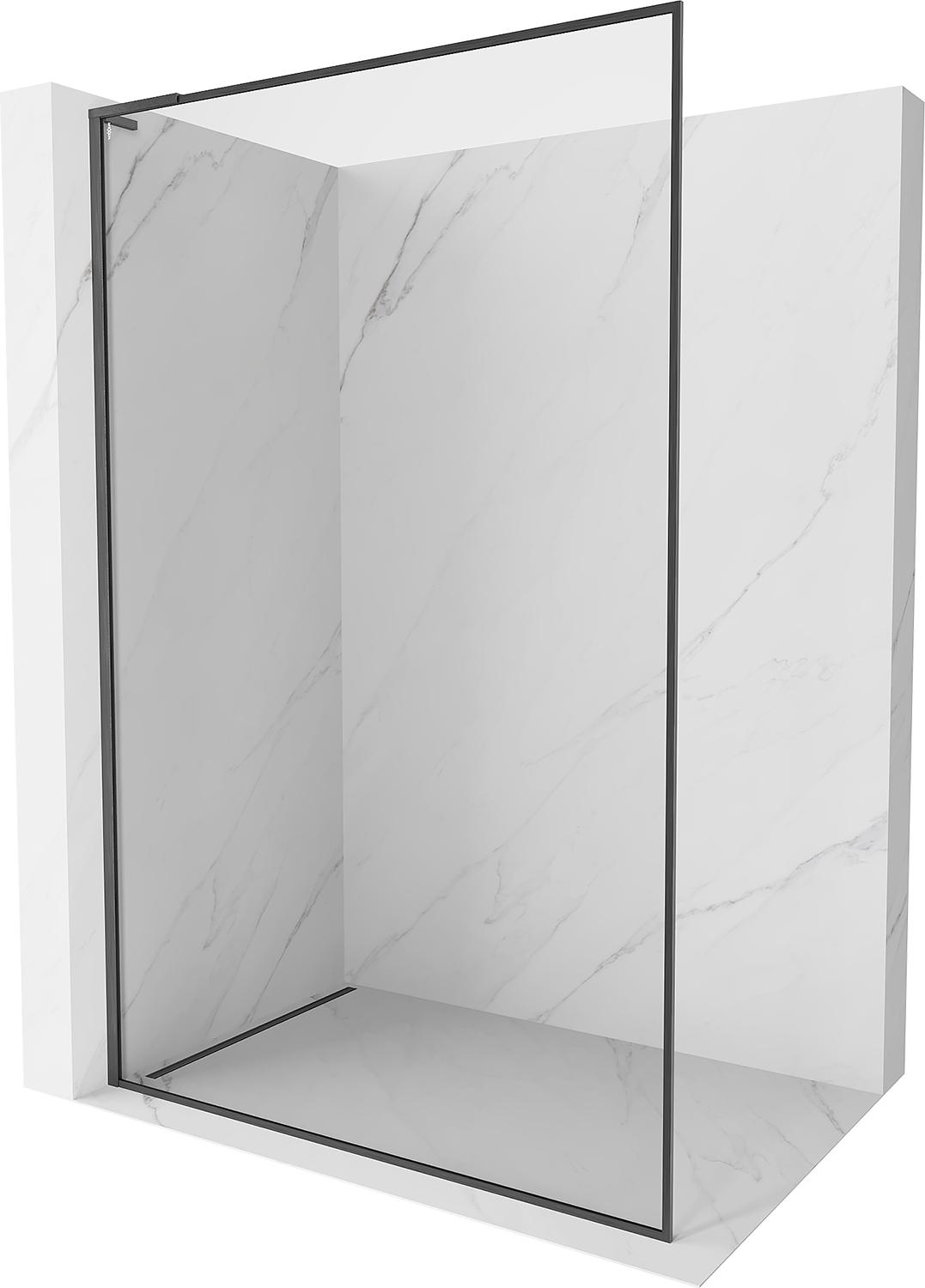Mexen Kioto-XF L ścianka prysznicowa Walk-in z ramką 90x202 cm, transparent 10 mm, gun gray szczotkowany - 800-090-174-66-00-XF