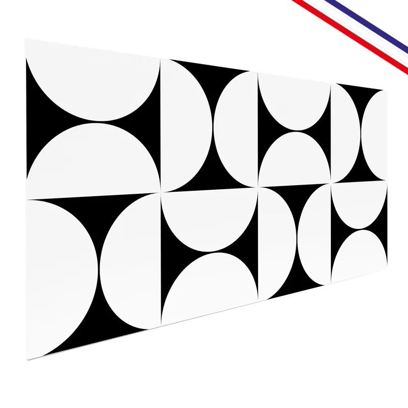 Crédence de salle de bain en PVC géométrique noir 140x30 cm (en 2 bandeaux) - Equilibre - 4