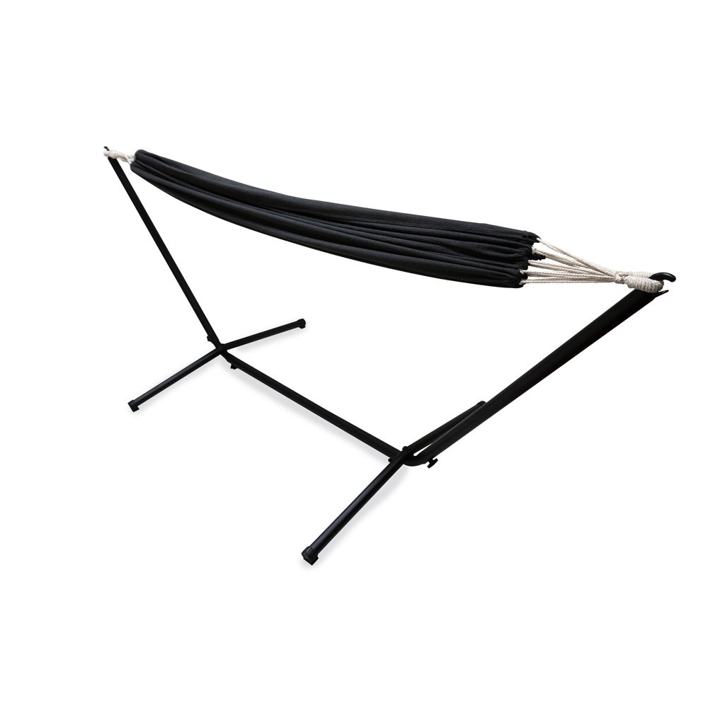Hamac sur pied métal ZenCool, Toile anthracite, Charge maximale de 200 kg, 256 x 100 x 95 cm - 6