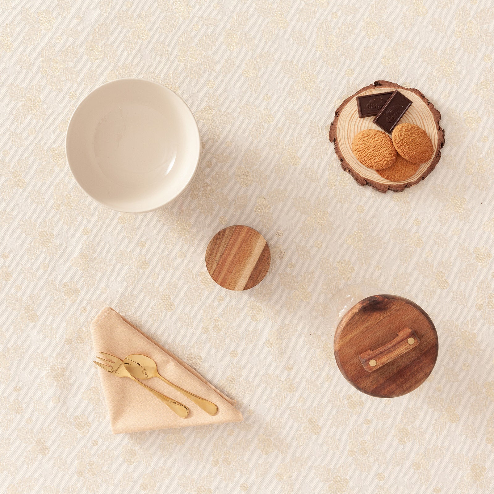 Tovaglia di Natale rettangolare in cotone jacquard ecru 140x200 cm - Frost - 3