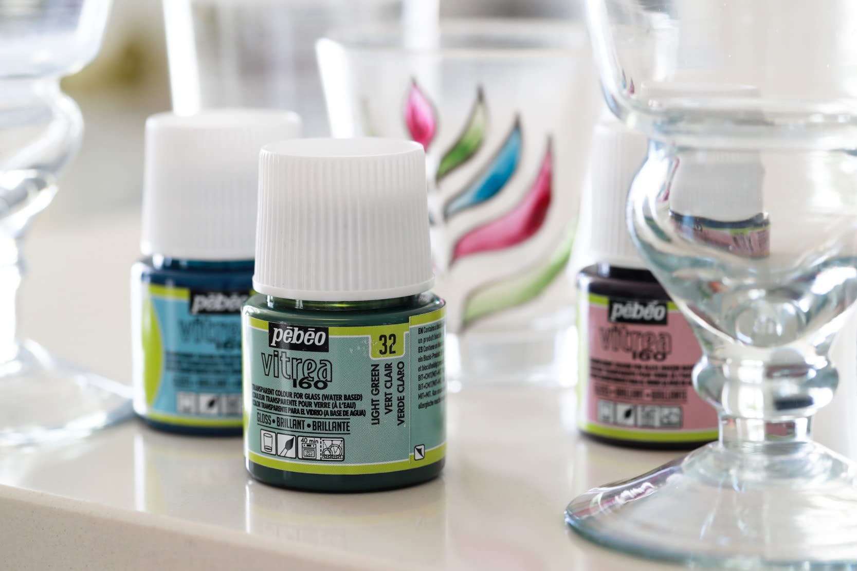 PEBEO - Vernice Trasparente per Vetro Vitrea 160°C - Bianco - 45 ML - 4