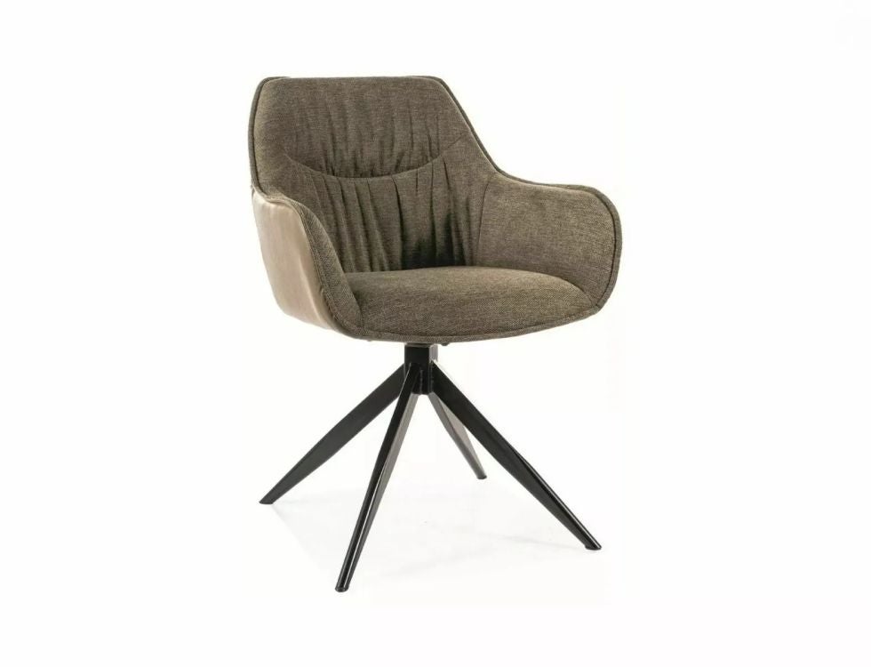Krzesło tapicerowane SEMPRE BREGO oliwkowe obracane