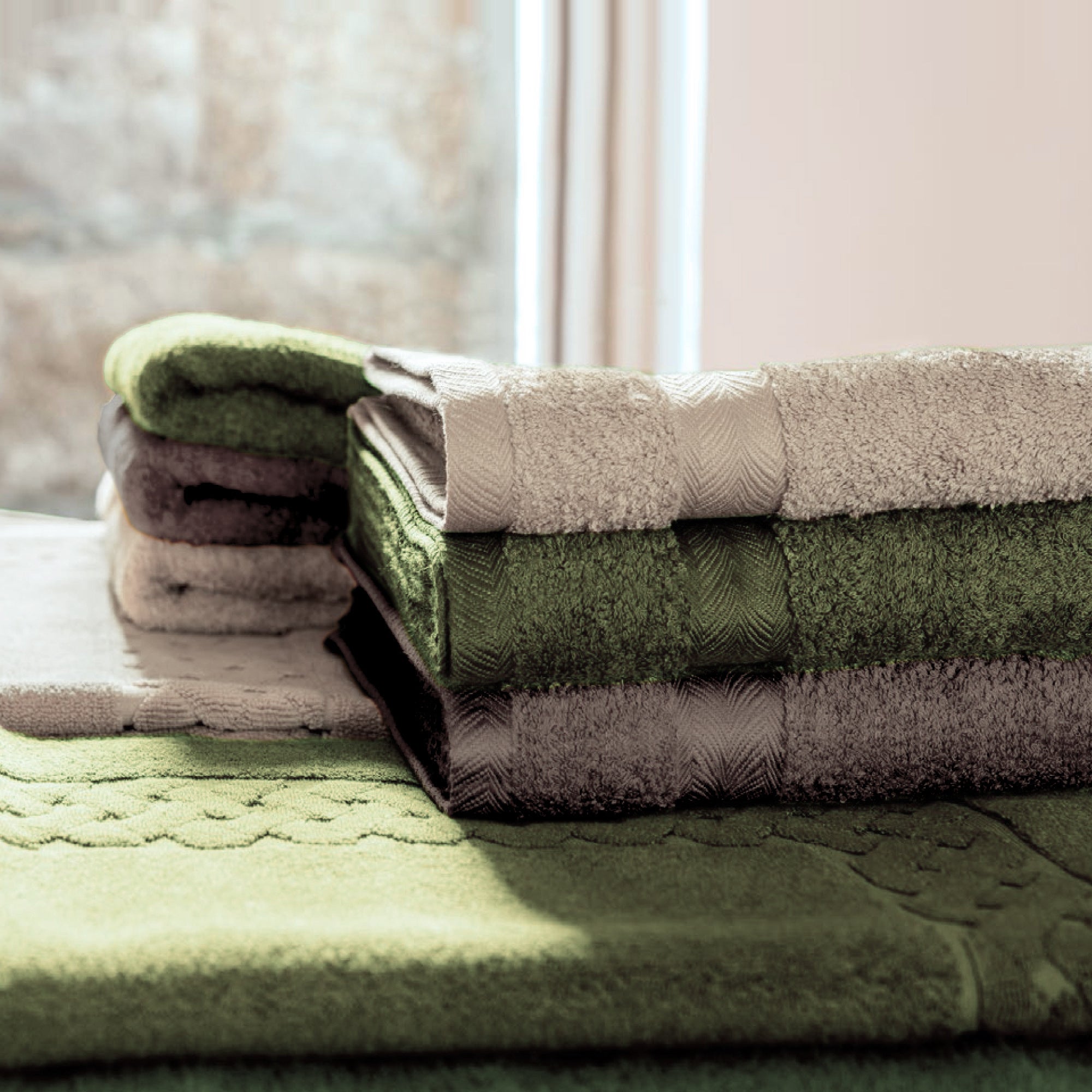 Parure de bain 7 pièces ROYAL CRESENT Vert Bouteille 650 g/m2 - 2