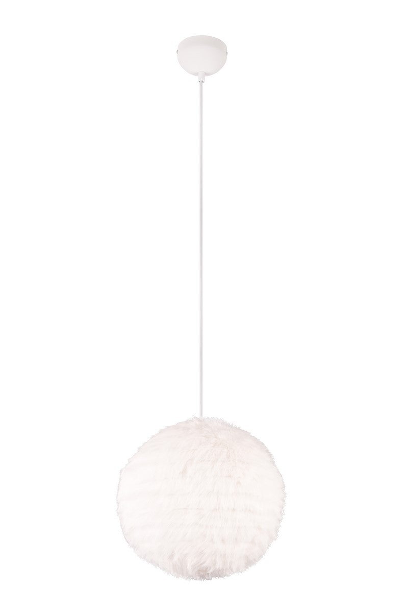 Lampa wisząca Furry biała 1xE27x10W wym: 150 x 35 x 35 cm tkanina RL