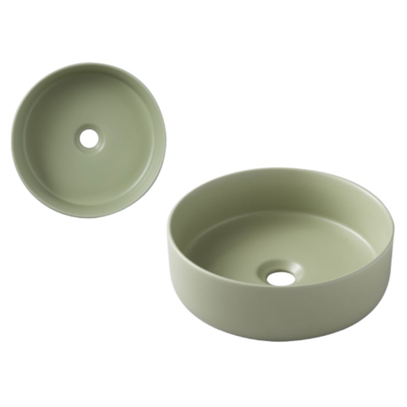 Vasque à poser ø37cm - Vert mat - Rebords fins - Andria - 5