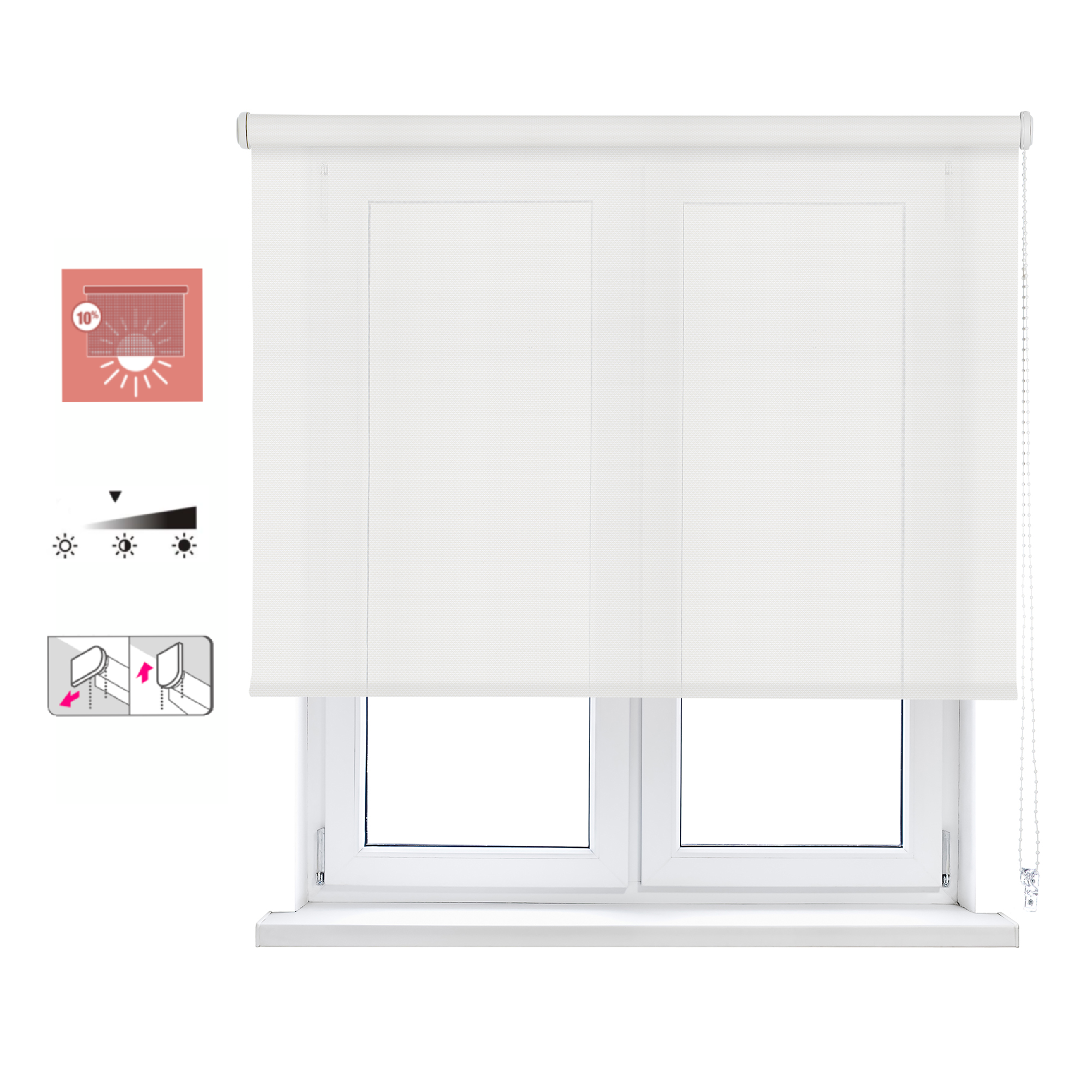 INSPIRE - Store enrouleur screen - l.60 x 190 cm - Blanc - 7
