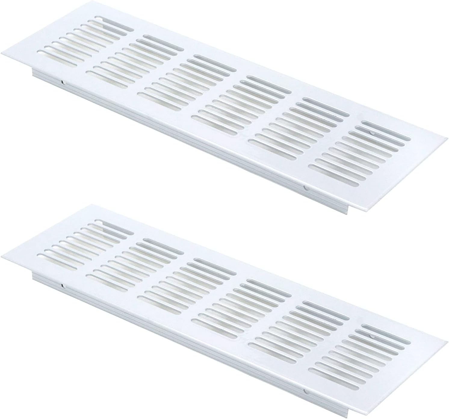 2 prostokątne elementy kratki wentylacyjnej, aluminiowa kratka wentylacyjna, zewnętrzna kratka wentylacyjna 80x250mm