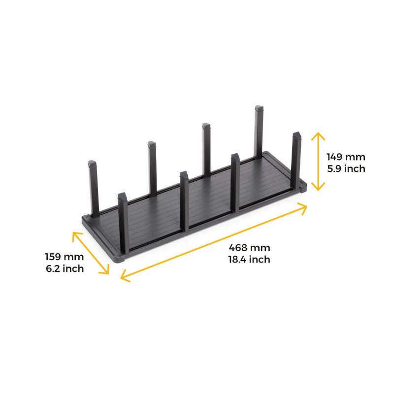 Emuca Orderbox porte-assiettes vertical pour tiroir, 159x468mm, Aluminium et Plastique, Gris antracite - 9