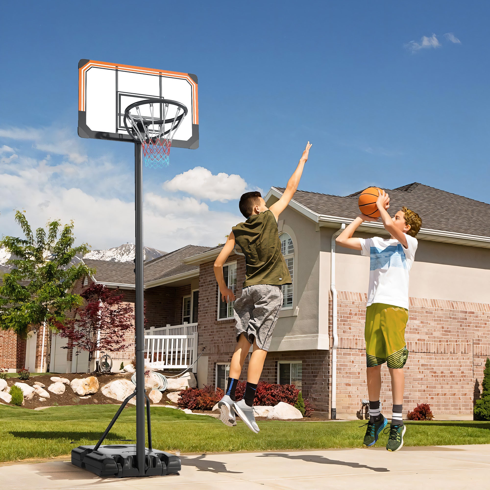 Tabela de Basquetebol SPORTNOW PE, Aço e Poliéster Preto 71x45x235-264 cm - 2