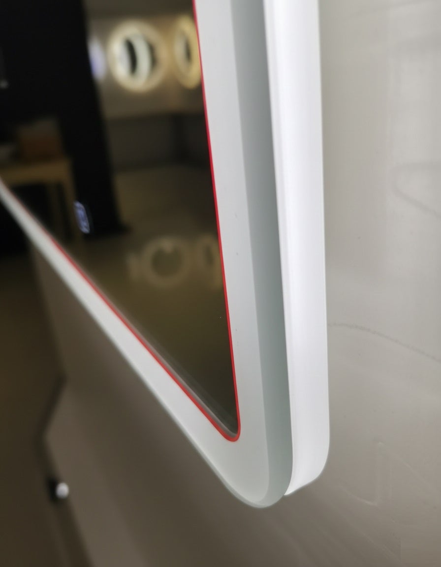 Meuble double vasque LUNA Bois Clair 120cm avec Miroir Reflet - 10