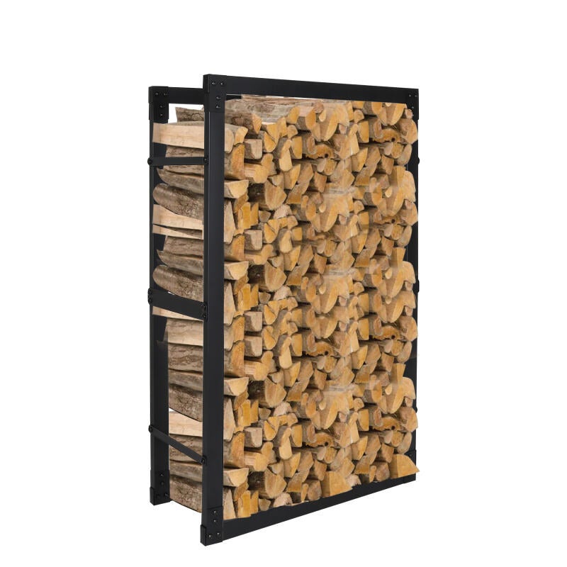 DanDiBo porta legna da ardere per interni in metallo nero 85 cm con