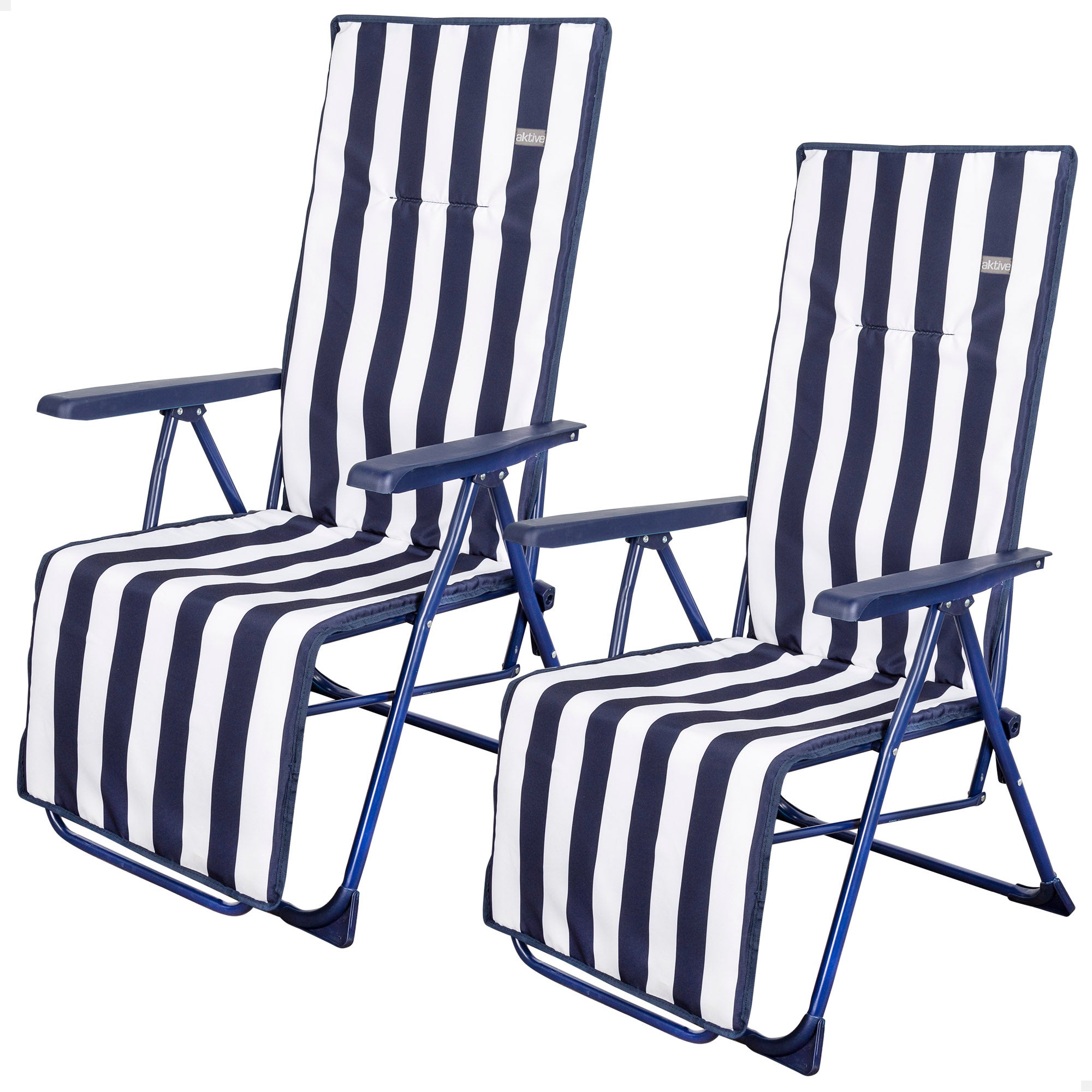 Pack di sedie a sdraio pieghevoli a posizioni con strisce da