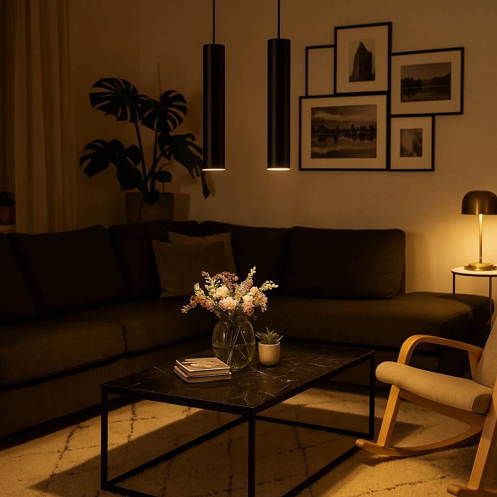 Lampa wisząca Keon LED GU10 2-punktowa 131 cm IP20 sufitowa tubowa czarna MasterLED - 6