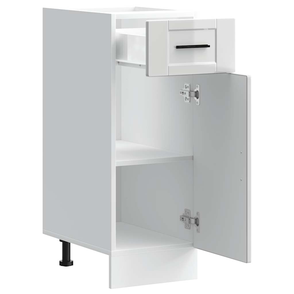 Mobile da cucina Porto, legno ingegnerizzato bianco lucido - COMFORTXL - 5