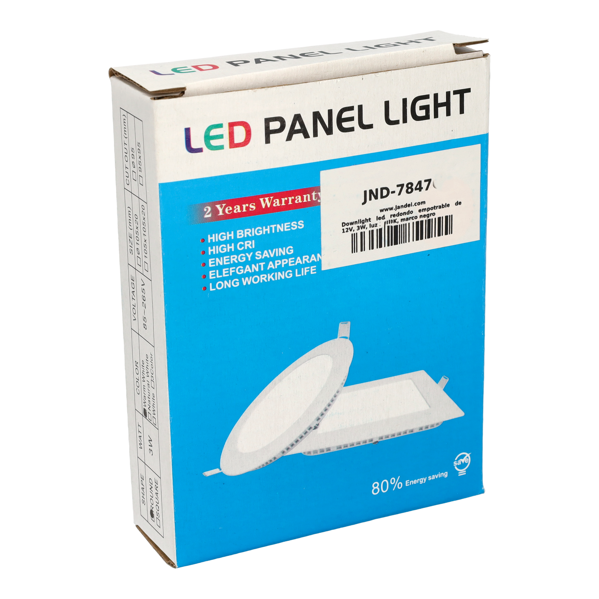 Jandei Pack x5 Downlight led rond encastré 12V, 3W, Cold Light 6000K. Cadre noir - 8