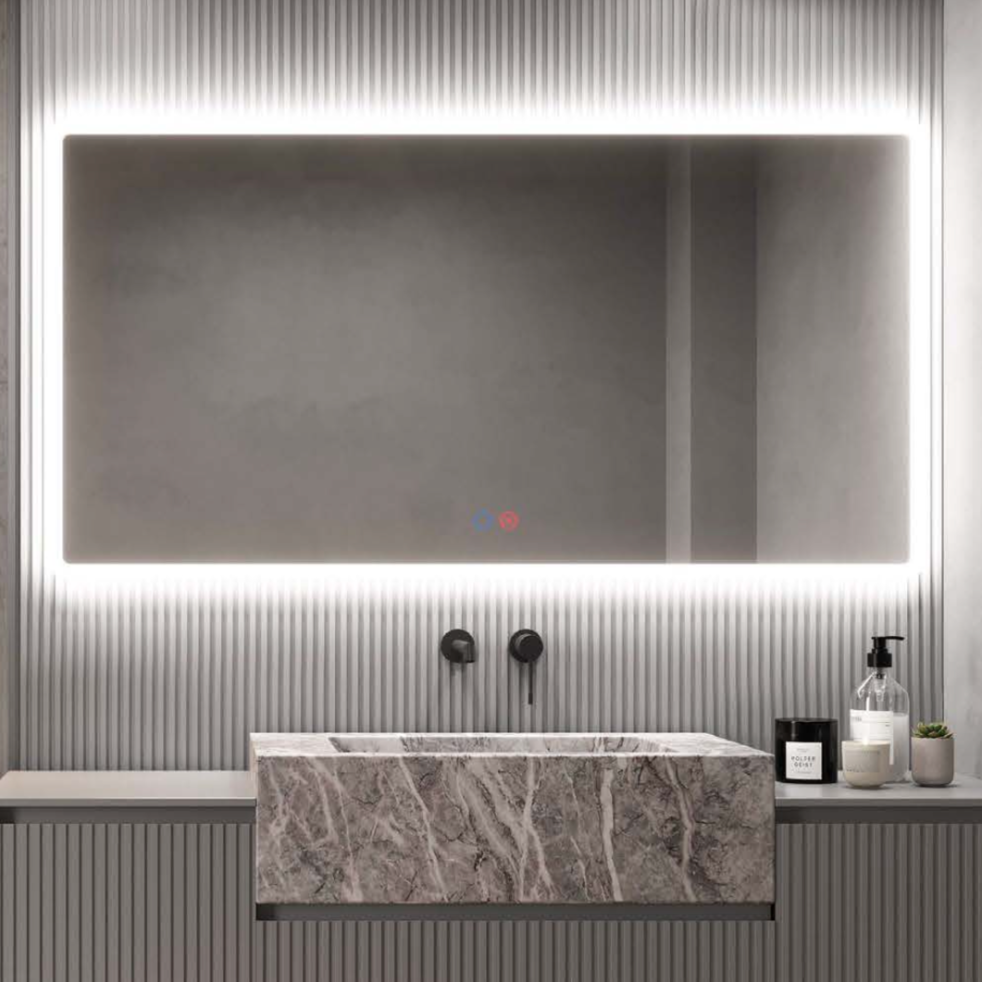 LEDIMEX - Espejo Retroiluminado Baño 80x80cm | Espejo Cuadrado con Luz ...