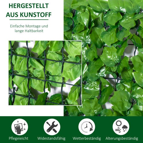 Siepe Artificiale Verde Chiaro, 300x150 cm, per Privacy in Giardino, Balcone e Terrazza - 4