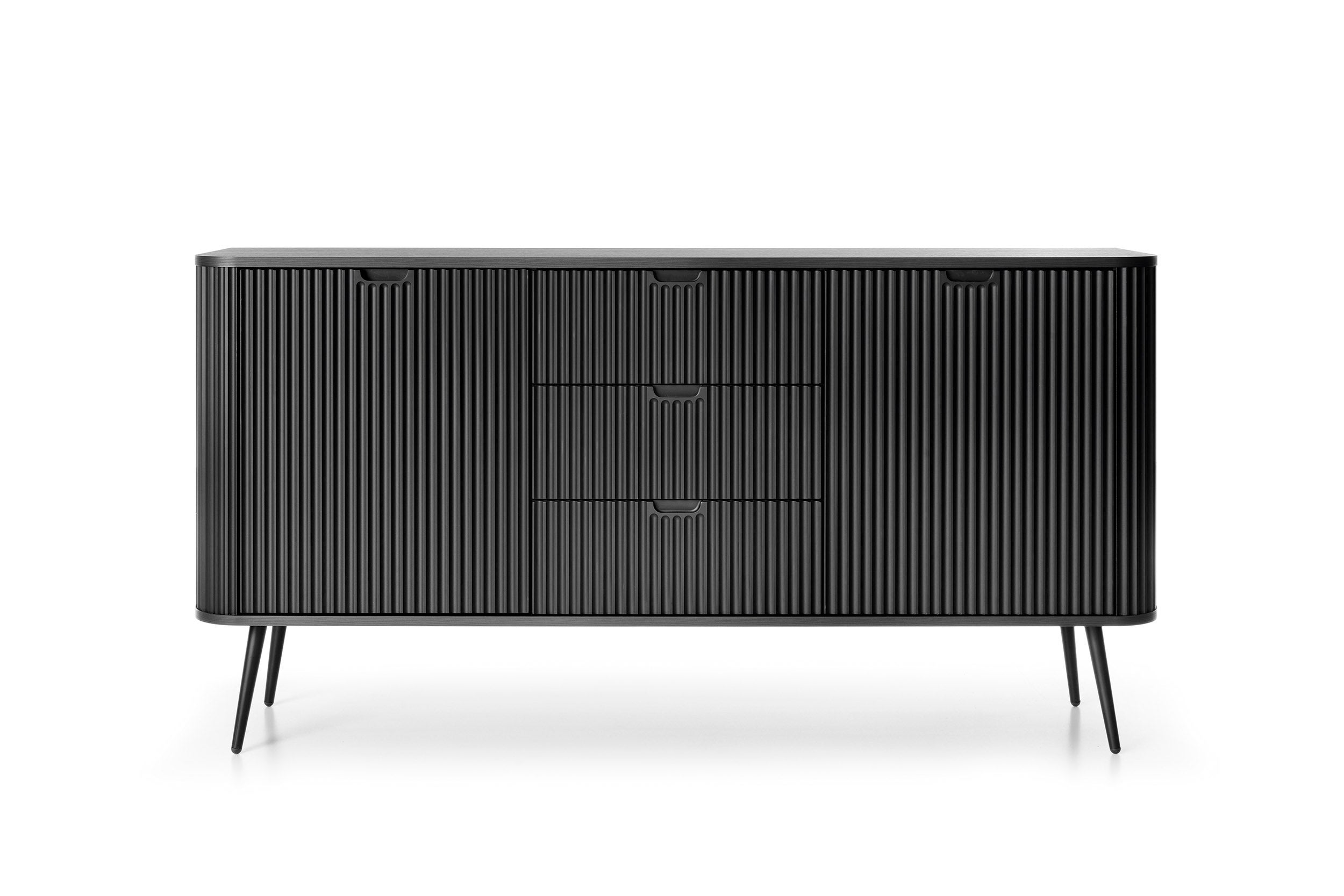 Komoda czarna, nogi: czarne, 168 x 87 x 39 cm - 2