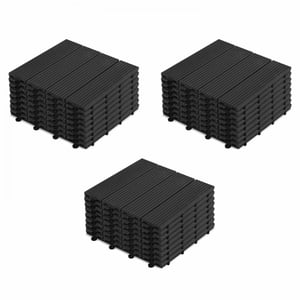 Lot de 24 dalles clipsables en bois composite gris